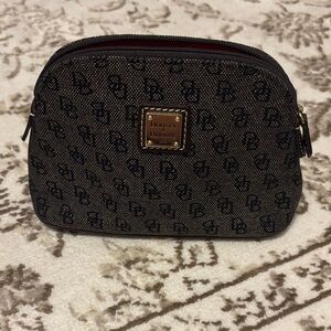 Dooney & Bourke Gold and Brown Monogram Pouch